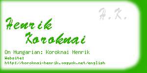 henrik koroknai business card